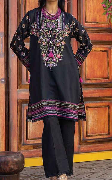Khaadi Black Cambric Suit (2 Pcs) | Pakistani Lawn Suits- Image 1
