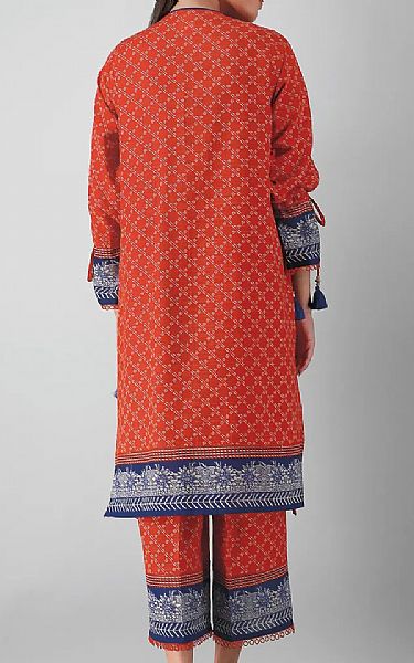 Khaadi Bright Orange Khaddar Suit (2 Pcs) | Pakistani Dresses in USA- Image 2