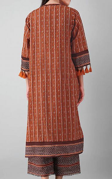 Khaadi Rust Khaddar Suit (2 Pcs) | Pakistani Dresses in USA- Image 2