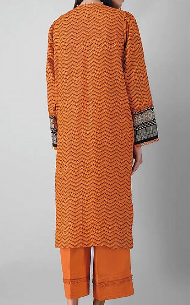 Khaadi Safety Orange Khaddar Suit (2 Pcs) | Pakistani Dresses in USA- Image 2