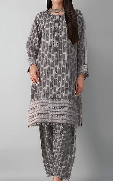 Khaadi Grey Khaddar Suit (2 Pcs) | Pakistani Dresses in USA- Image 1