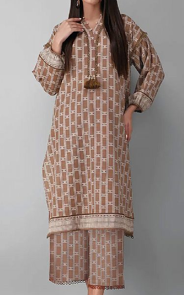 Khaadi Coffee Brown Khaddar Suit (2 Pcs) | Pakistani Dresses in USA- Image 1