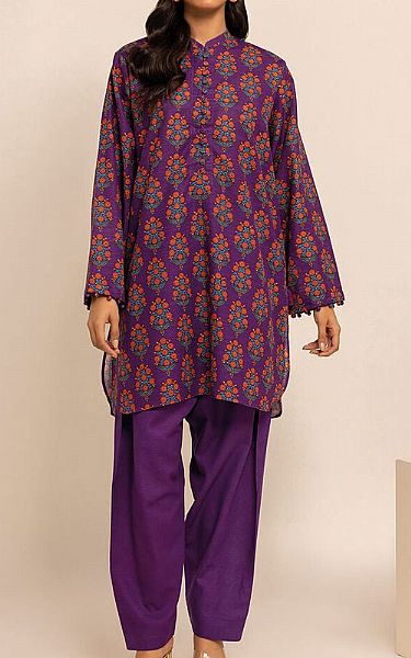 Khaadi Purple Khaddar Suit (2 Pcs) | Pakistani Winter Dresses- Image 1
