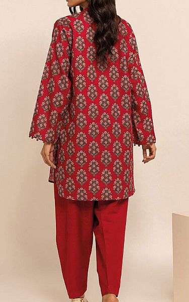 Khaadi Scarlet Khaddar Suit (2 Pcs) | Pakistani Winter Dresses- Image 2