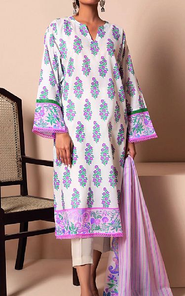 Khaadi White Lawn Suit (2 Pcs) | Pakistani Dresses in USA- Image 1