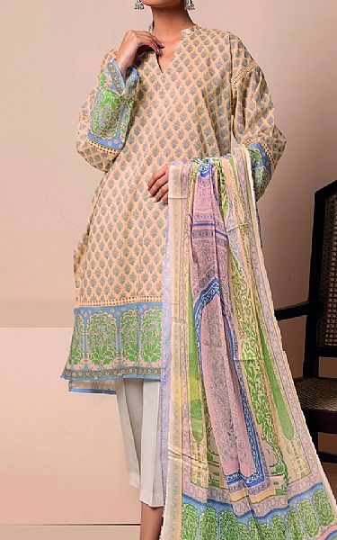 Khaadi Ivory Lawn Suit (2 Pcs) | Pakistani Dresses in USA- Image 1