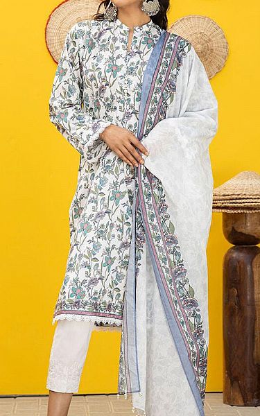 Khaadi Off-white Cambric Suit (2 Pcs) | Pakistani Lawn Suits- Image 1