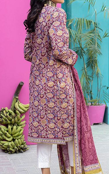 Khaadi Ivory/Burgundy Lawn Suit (2 Pcs) | Pakistani Lawn Suits- Image 2