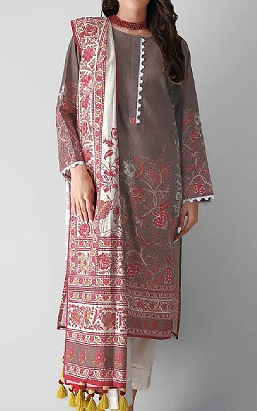 Khaadi Brown Khaddar Suit (2 Pcs) | Pakistani Dresses in USA- Image 1