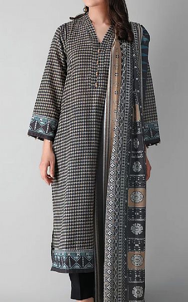 Khaadi Black Khaddar Suit (2 Pcs) | Pakistani Dresses in USA- Image 1