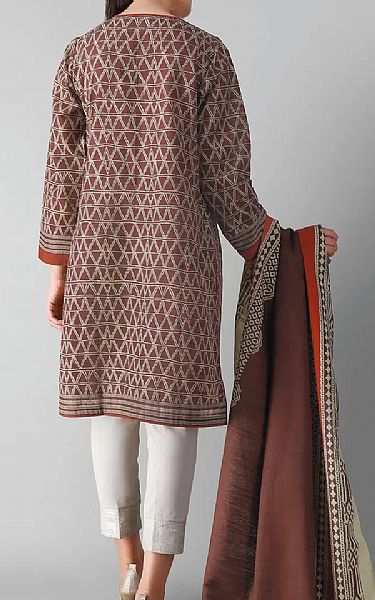 Khaadi Brown Khaddar Suit (2 Pcs) | Pakistani Dresses in USA- Image 2