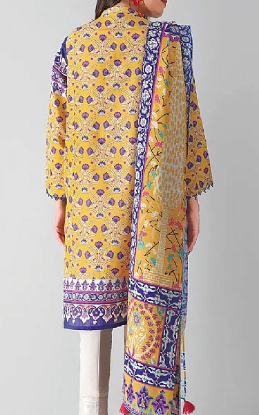 Khaadi Yellow Khaddar Suit (2 Pcs) | Pakistani Dresses in USA- Image 2