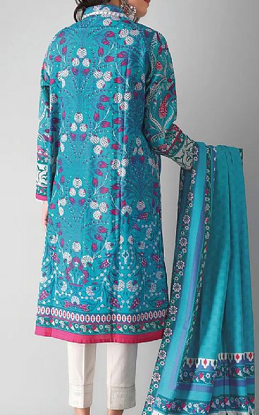 Khaadi Turquoise Khaddar Suit (2 Pcs) | Pakistani Dresses in USA- Image 2