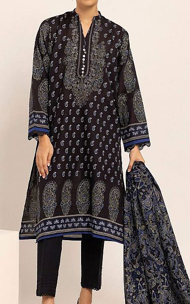 Khaadi Black Khaddar Suit (2 Pcs) | Pakistani Winter Dresses- Image 1