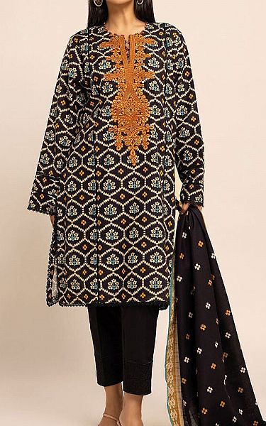 Khaadi Black Khaddar Suit (2 Pcs) | Pakistani Winter Dresses- Image 1