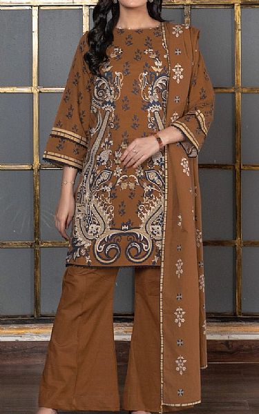 Khas Brown Khaddar Suit | Pakistani Winter Dresses in USA- Image 1