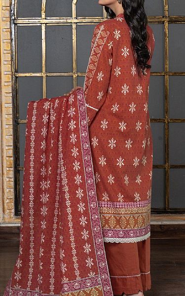 Khas Pale Carmine Khaddar Suit | Pakistani Winter Dresses in USA- Image 2