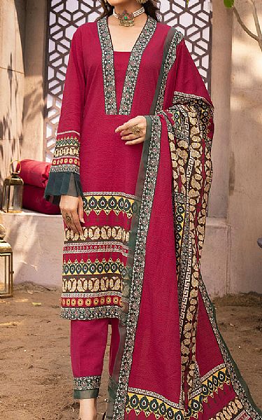 Khas Magenta Khaddar Suit | Pakistani Dresses in USA- Image 1