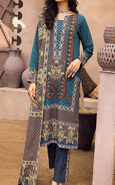 Khas Teal Khaddar Suit | Pakistani Winter Dresses- Image 1