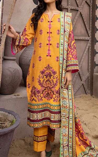 Khas Orange Khaddar Suit | Pakistani Winter Dresses- Image 1