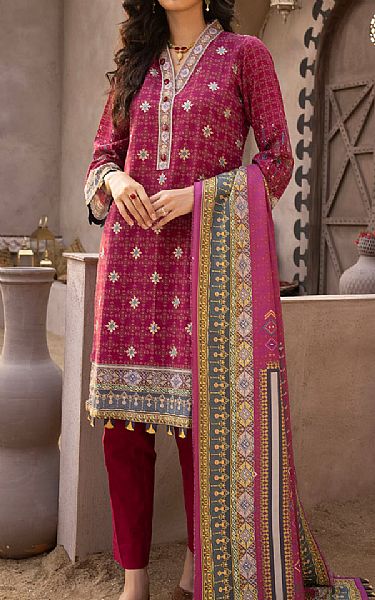 Khas Crimson Khaddar Suit | Pakistani Winter Dresses- Image 1