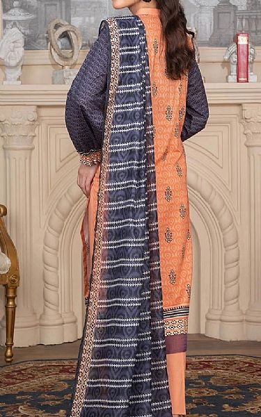 Khas Peach/Grey Cambric Suit | Pakistani Lawn Dress in USA- Image 2