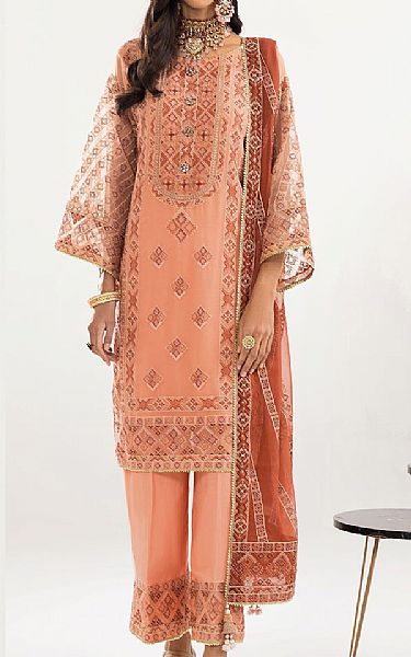 Khas Peach Chiffon Suit | Pakistani Embroidered Chiffon Dresses USA- Image 1