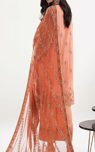 Khas Peach Chiffon Suit | Pakistani Embroidered Chiffon Dresses USA- Image 2