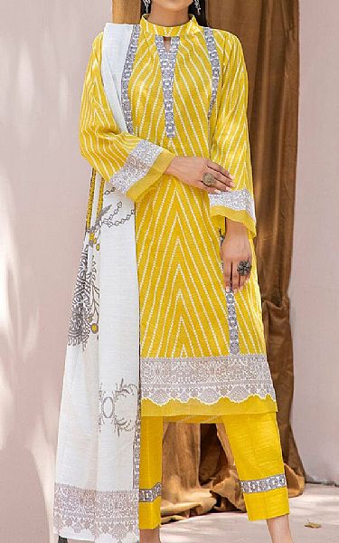 Khas Yellow Khaddar Suit | Pakistani Winter Dresses- Image 1
