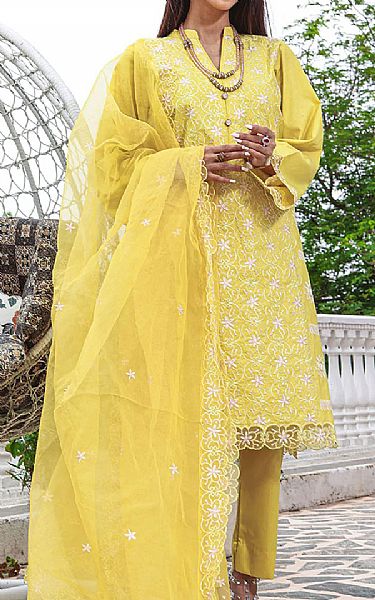 Khas Yellow Cambric Suit | Pakistani Winter Dresses- Image 1