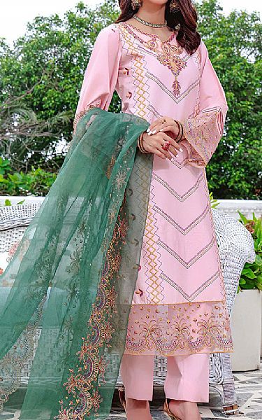 Khas Baby Pink Cambric Suit | Pakistani Winter Dresses- Image 1