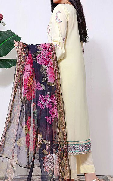 Khas Off-white Cambric Suit | Pakistani Winter Dresses- Image 2