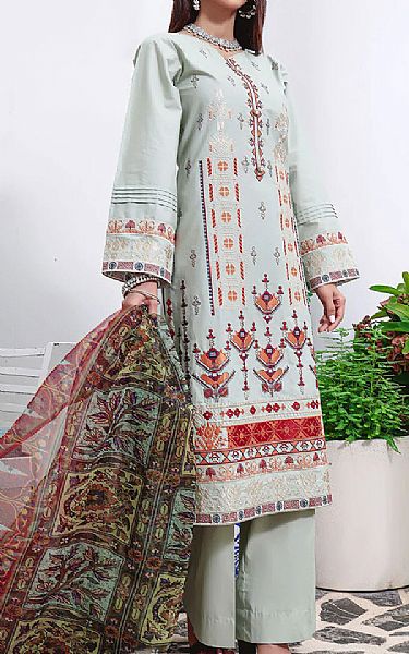 Light Grey Cambric Suit | Khas Pakistani Winter Dresses