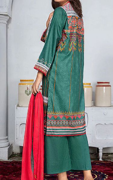 Khas Teal Cambric Suit | Pakistani Winter Dresses- Image 2
