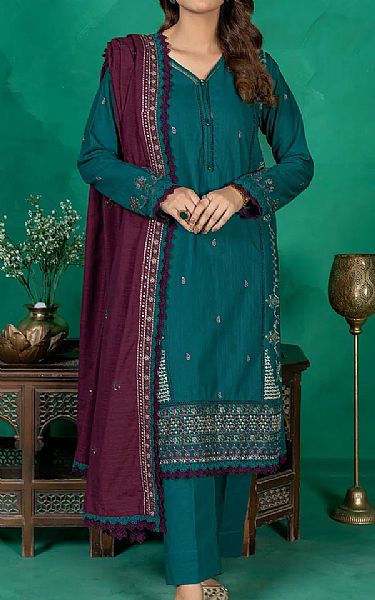 Khas Teal Khaddar Suit | Pakistani Winter Dresses in USA- Image 1