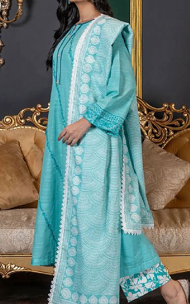 Khas Light Turquoise Khaddar Suit | Pakistani Winter Dresses in USA- Image 1