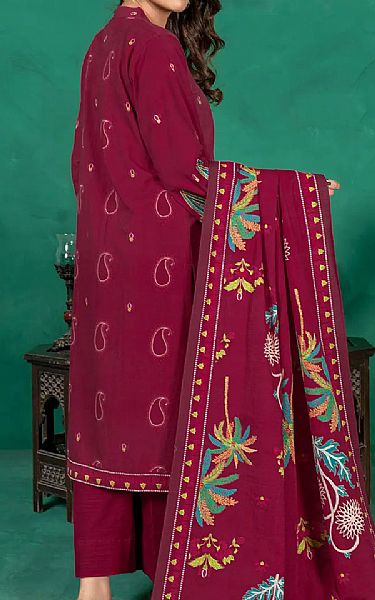 Khas Magenta Khaddar Suit | Pakistani Winter Dresses in USA- Image 2