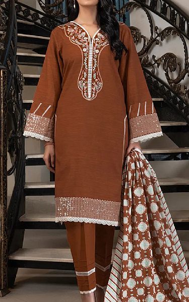 Khas Brown Khaddar Suit | Pakistani Winter Dresses in USA- Image 1
