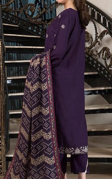 Khas Egg Plant Khaddar Suit | Pakistani Winter Dresses in USA- Image 2