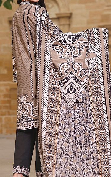Khas Beige/Black Khaddar Suit | Pakistani Dresses in USA- Image 2