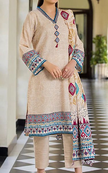 Khas Ivory Khaddar Suit | Pakistani Winter Dresses in USA- Image 1