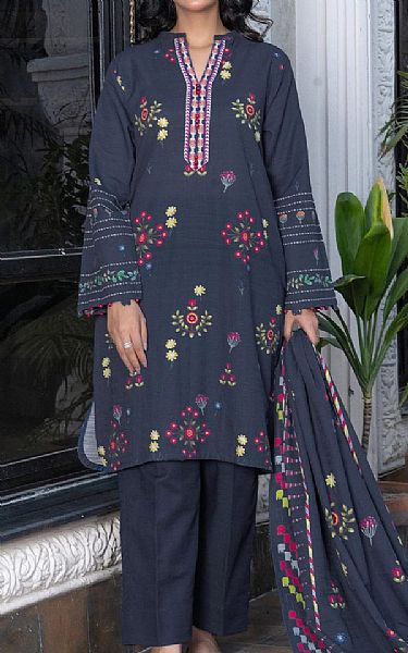 Khas Charcoal Grey Khaddar Suit | Pakistani Winter Dresses in USA- Image 1