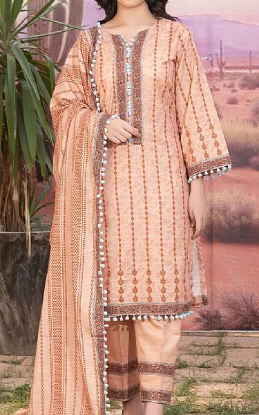 Khas Peach Khaddar Suit | Pakistani Winter Dresses in USA- Image 1