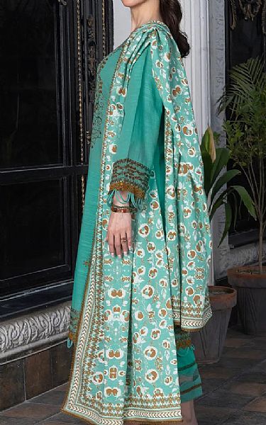 Khas Light Sea Green Khaddar Suit | Pakistani Winter Dresses in USA- Image 2