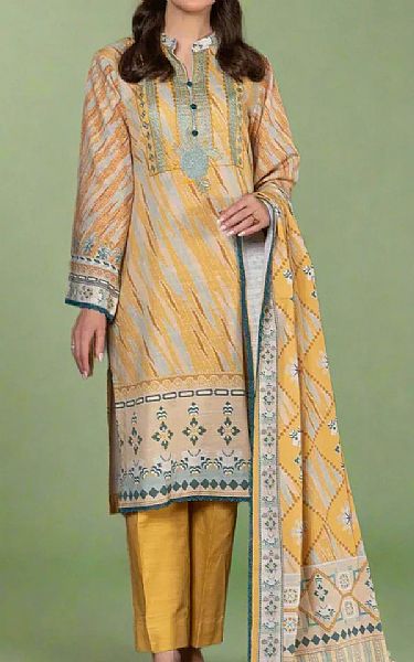 Khas Sand Gold Khaddar Suit | Pakistani Winter Dresses in USA- Image 1
