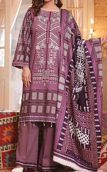 Khas Mauve Khaddar Suit | Pakistani Dresses in USA- Image 1