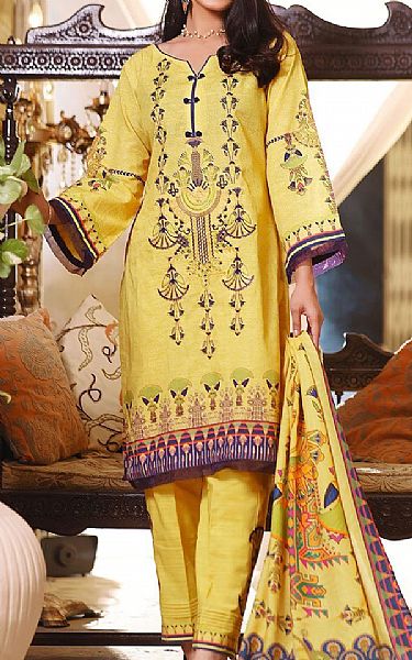 Khas Light Golden Khaddar Suit | Pakistani Dresses in USA- Image 1