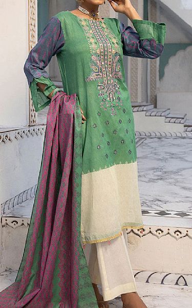 Khas Pastel Green Lawn Suit | Pakistani Dresses in USA- Image 1