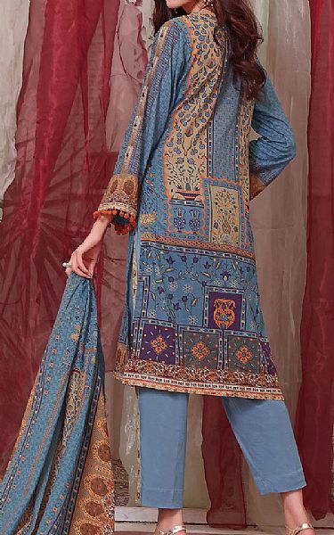 Khas Steel Blue Lawn Suit | Pakistani Dresses in USA- Image 2