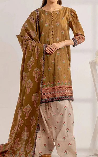 Khas Brown Lawn Suit | Pakistani Lawn Dress in USA- Image 1
